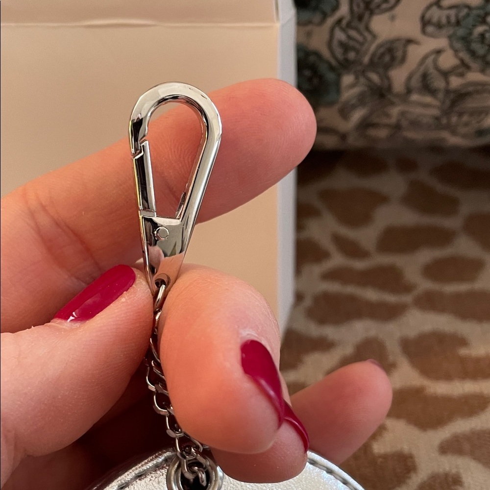 Christian Dior Metallic Silver Keychain Mirror NIB - Picture 4 of 11